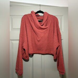Free People Cozy Coral Hooded Sweater